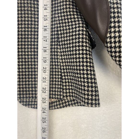 J. crew Women Schoolboy houndstooth Wool Black blazer jacket, Elbow Patch Sz 10 - Picture 12 of 16